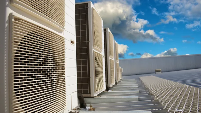 picture of HVAC units on a roof.