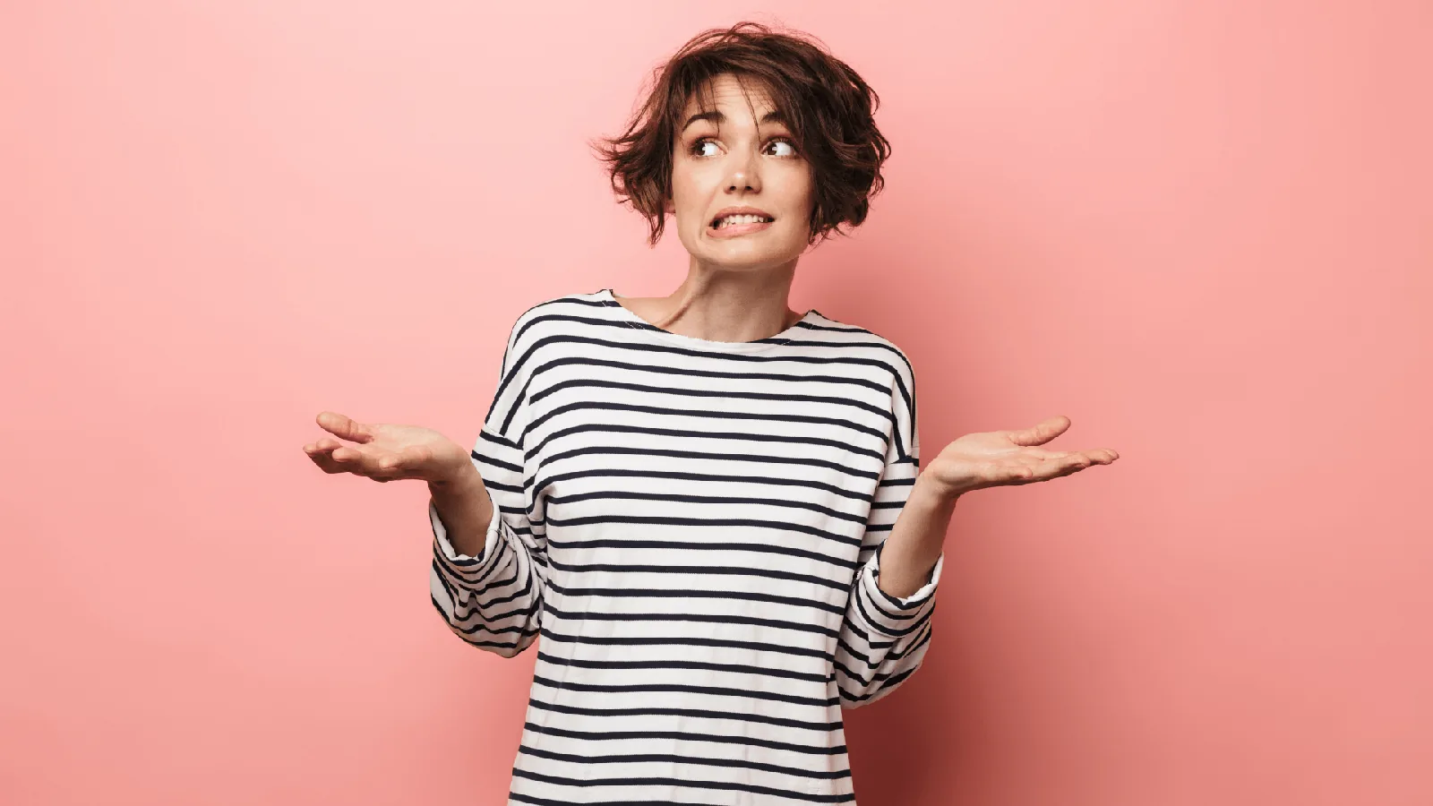 Woman in striped shirt