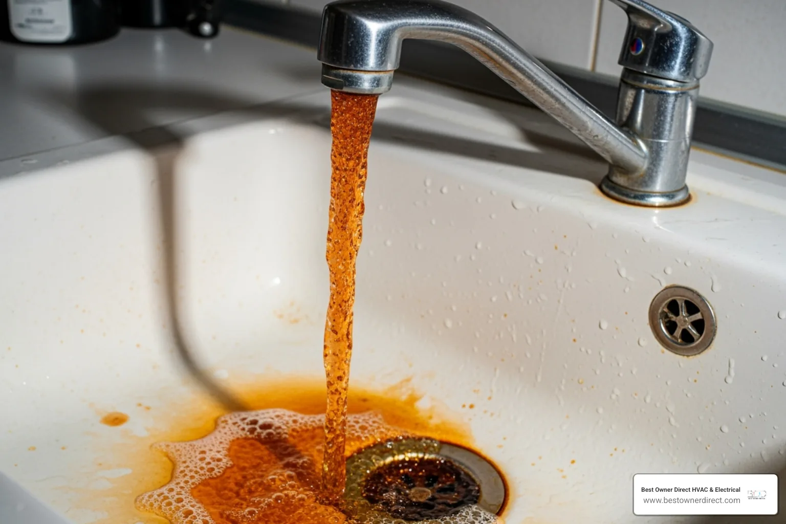discolored water coming from a tap - emergency water heater service in Kings Heights Portland, OR discolored water coming from a tap - emergency water heater service in Kings Heights Portland, OR