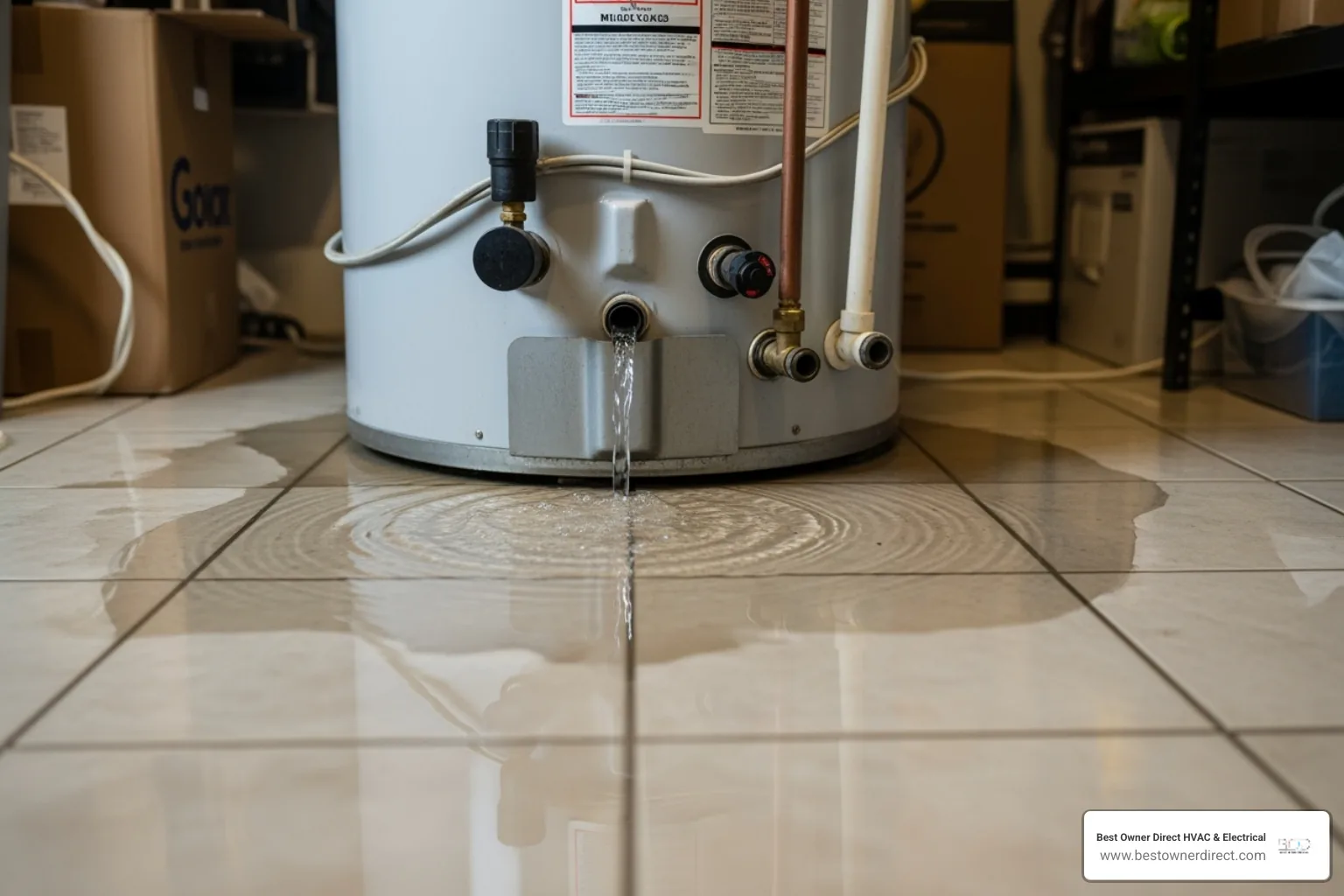 water pooling around the base of a water heater tank - emergency water heater service in Oswego Lake Lake Oswego, OR water pooling around the base of a water heater tank - emergency water heater service in Oswego Lake Lake Oswego, OR