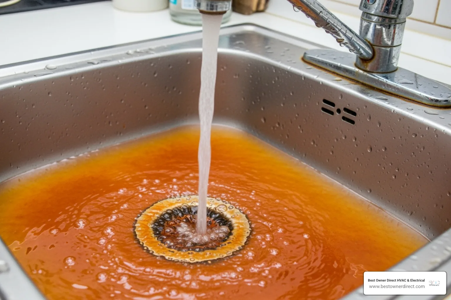 discolored water coming from a tap - emergency water heater service in Lake Oswego, OR