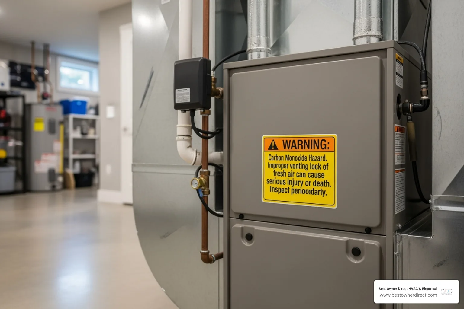 furnace with a warning sign - emergency heating service in Tigard, OR furnace with a warning sign - emergency heating service in Tigard, OR