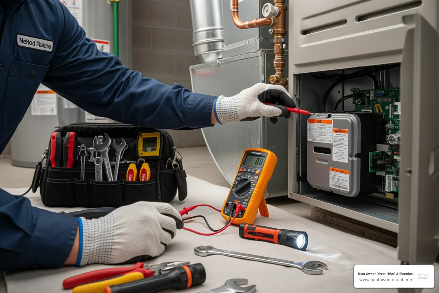 technician performing a furnace tune-up - heating best company in tigard or technician performing a furnace tune-up - heating best company in tigard or