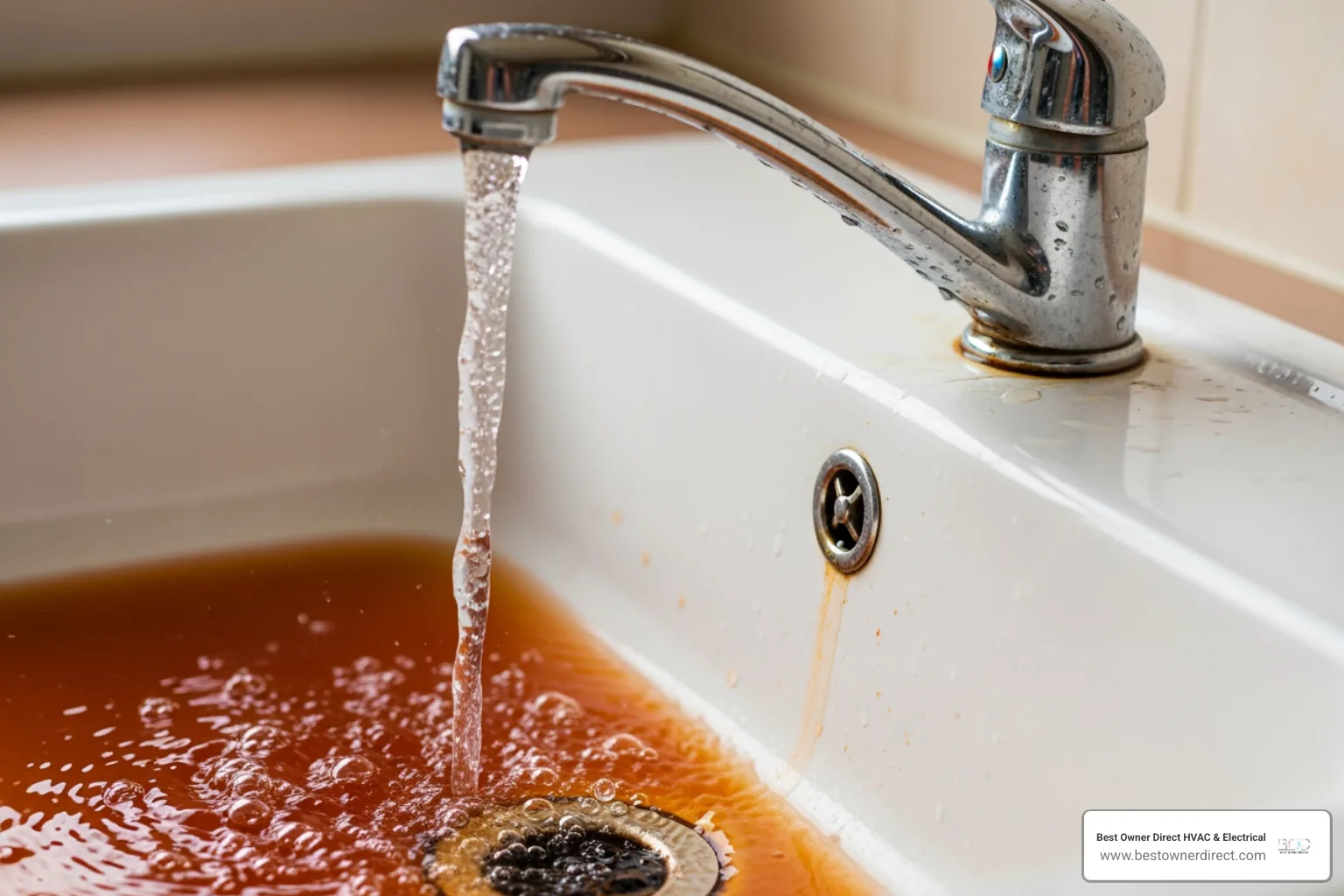discolored water coming from a faucet - water heaters repair in tigard or