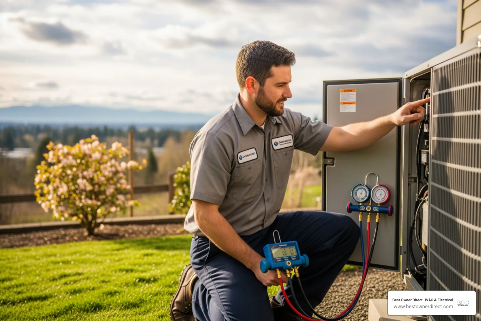 Infographic showing how a heat pump moves heat from outside air into your home during winter and reverses the process in