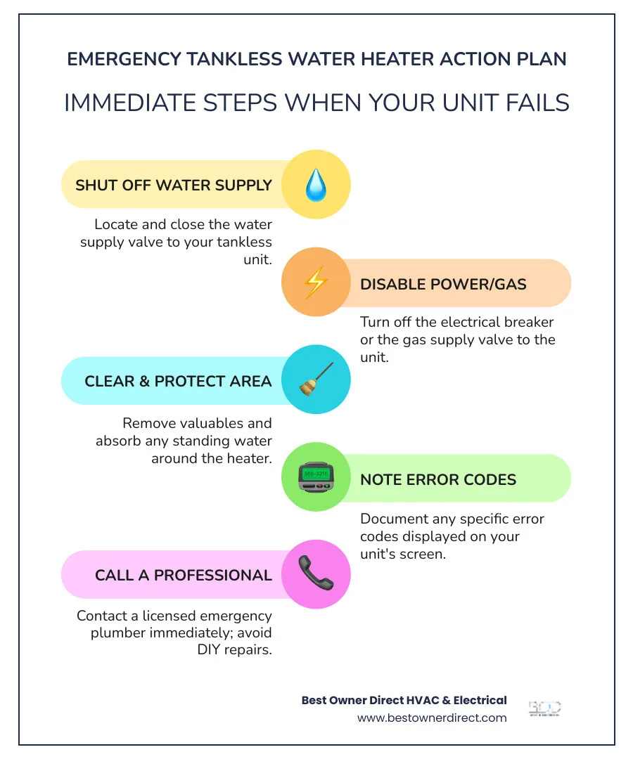 Infographic showing emergency response steps