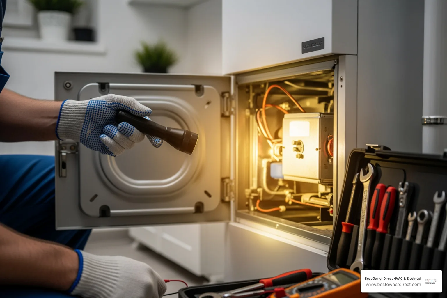 Infographic explaining the 5 key benefits of annual furnace maintenance
