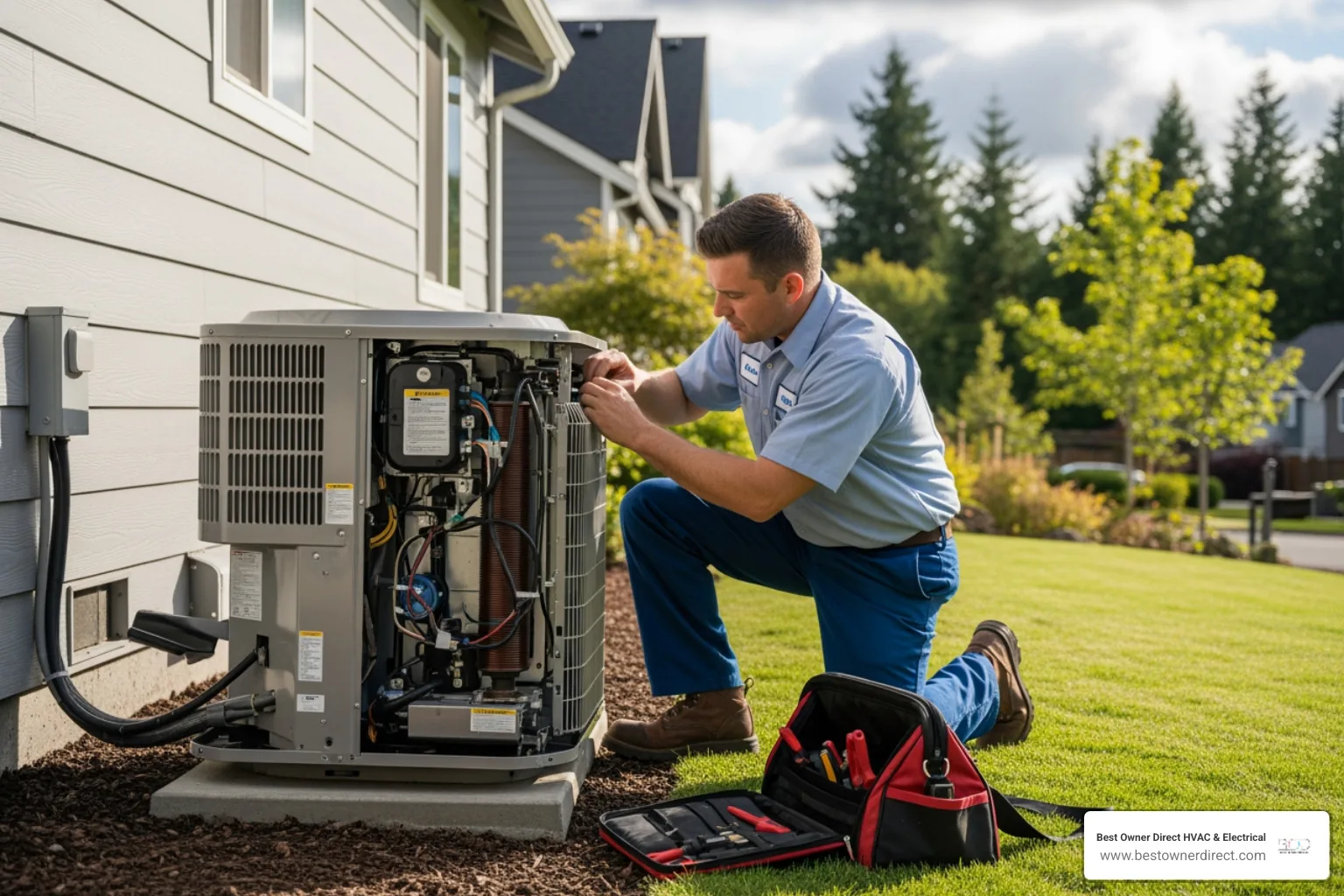 infographic showing top 7 signs your heat pump needs repair