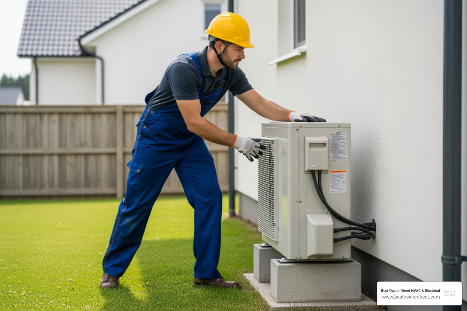 Emergency Heat Pump Installation Timeline infographic showing the 24-hour process from initial call to completed installation