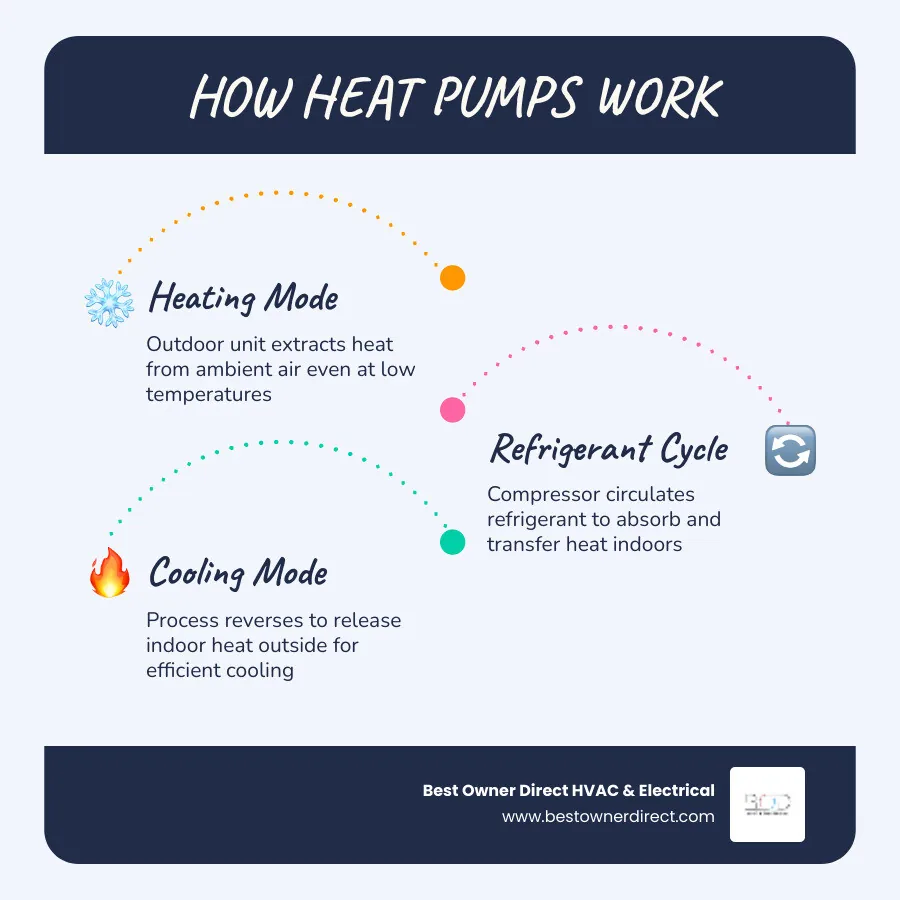 infographic showing heat pump heat transfer process